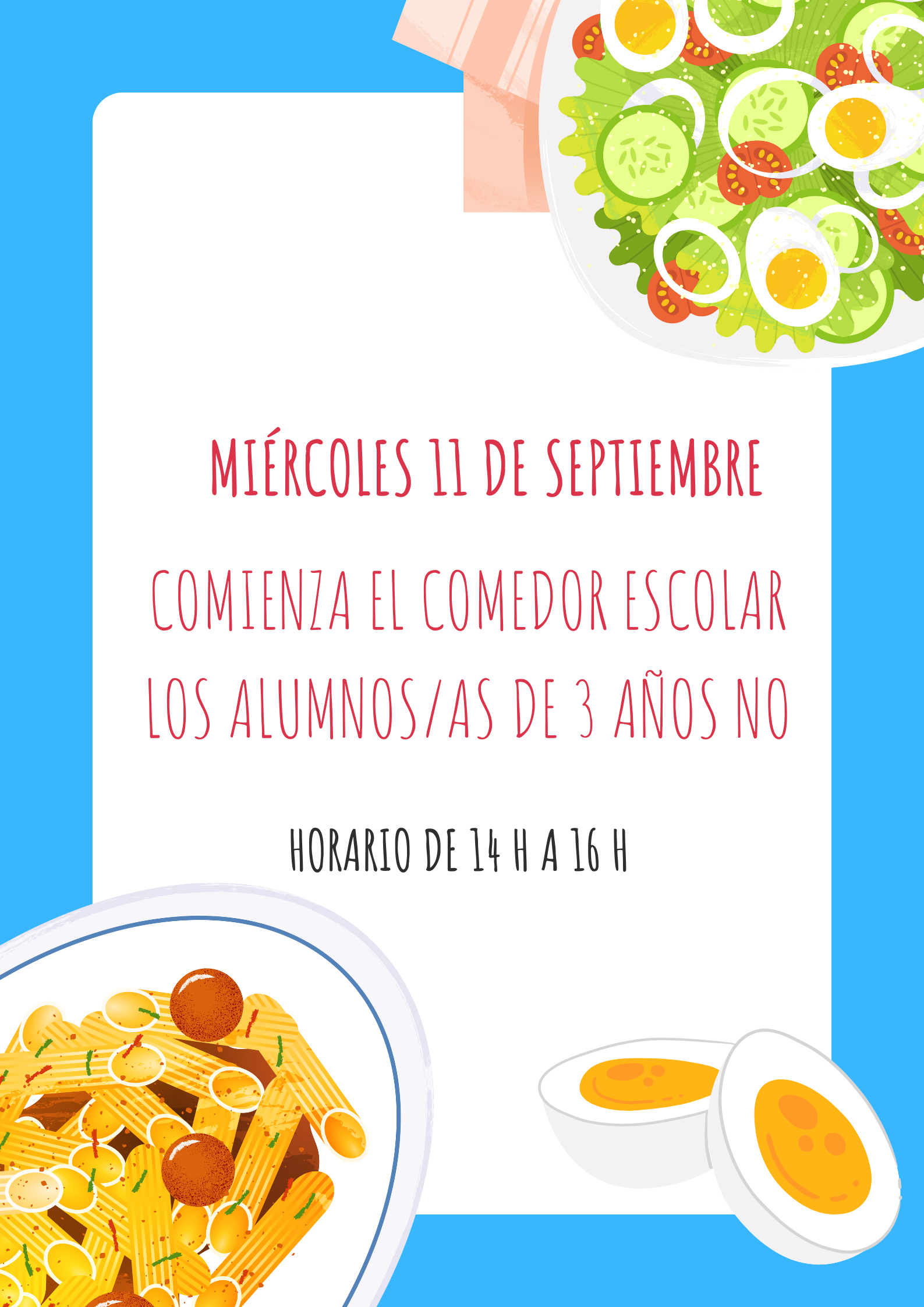 Poster portada Alumnos de comedor Organización Azul